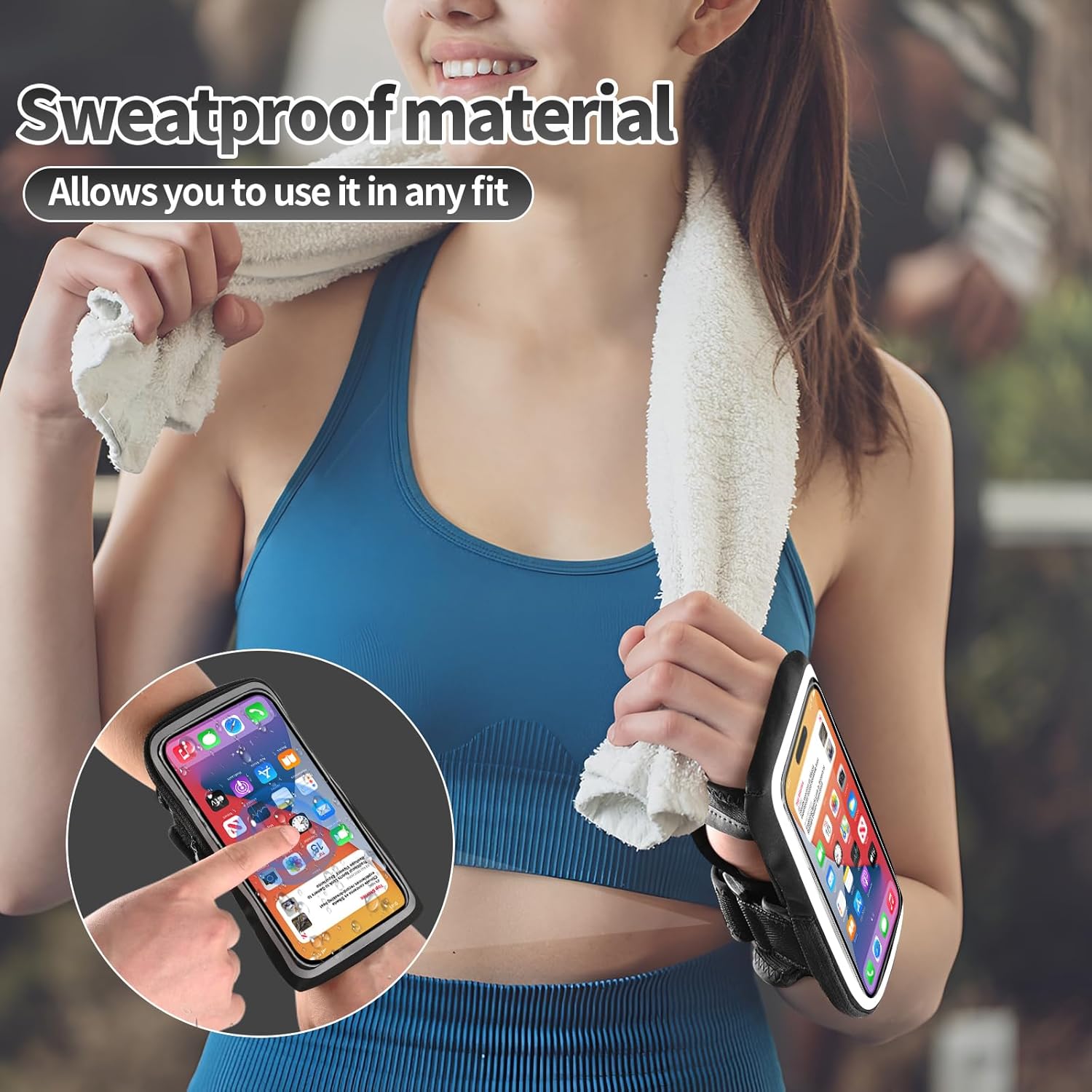 Running Phone Armband with Card Holder, Sports Arm Sleeve